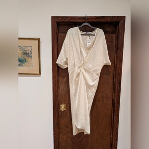 Elegant Cream Draped Dress